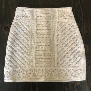 H&M Ivory Crochet Mini Skirt sz 6